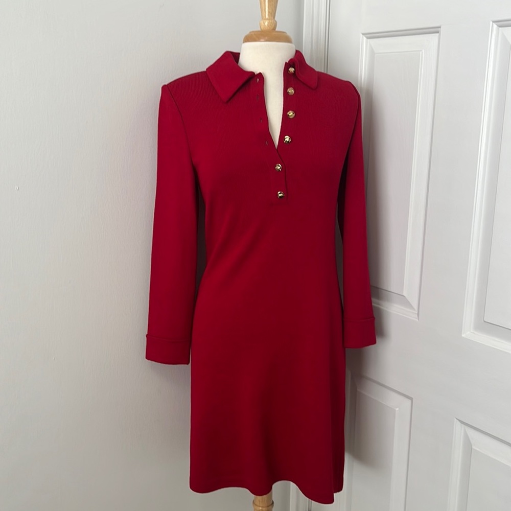 St. John brick red dress Santana knit